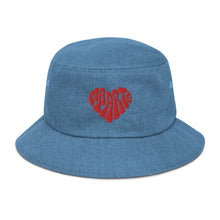 Load image into Gallery viewer, Ma Arté Groovy Love Denim Bucket Hat (2 colours)